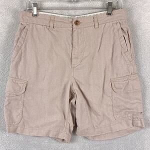 C&C California Shorts Mens 32 Beige Cargo Linen Preppy Summer Beach Surf Utility